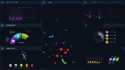 Colorful China data analysis and various modular infographics - Powered by Adobe