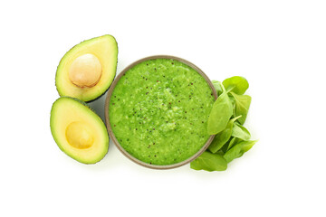 Concept of tasty food with smoothie, isolated on white background