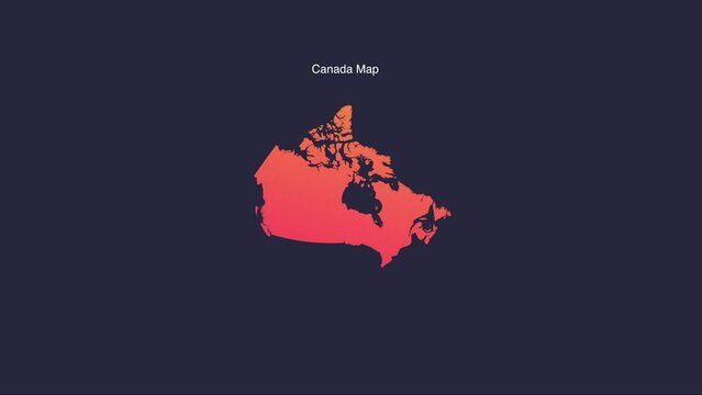 Simple Canada Map Animated Motion Graphic