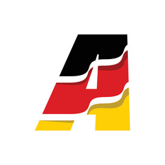 Naklejka premium German Alphabet Flag A