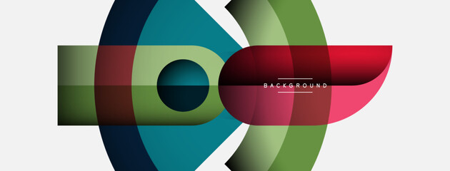 Fototapeta premium Trendy shapes, color minimal design composition, lines and shadows for wallpaper banner background or landing page