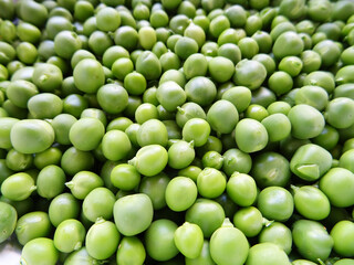 Harvested fresh green peas for cooking