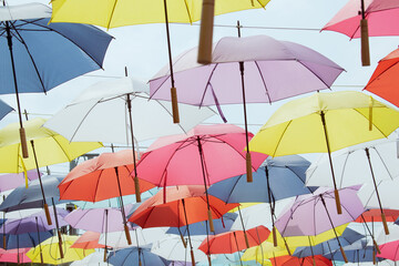 colorful umbrellas on the beach