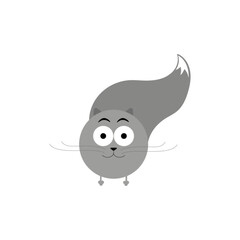 Crazy Grey Cat Illustration