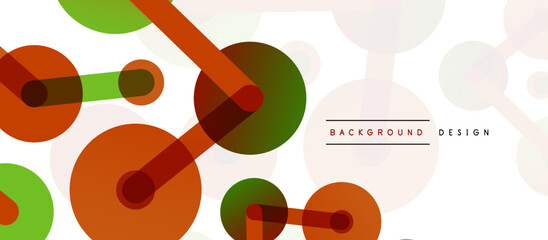 Line points connections geometric abstract background. Circles connected by lines. Trendy techno business template for wallpaper, banner, background or landing