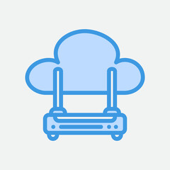 Router icon in blue style about cloud computing, use for website mobile app presentation