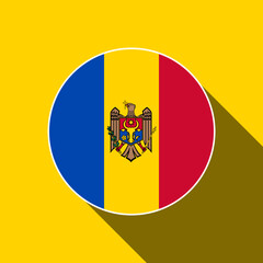 Country Moldova. Moldova flag. Vector illustration.