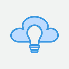 Idea bulb icon in blue style about cloud computing, use for website mobile app presentation