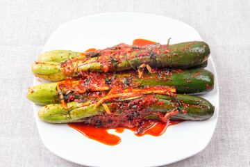 Cucumber Kimchi - Traditional Korea Food