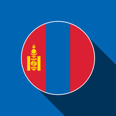 Country Mongolia. Mongolia flag. Vector illustration.