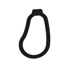 Icon with one line of zucchini is a simple fresh vegetable. For the application logo, the web UI button has ux interface elements highlighted on a white background.
