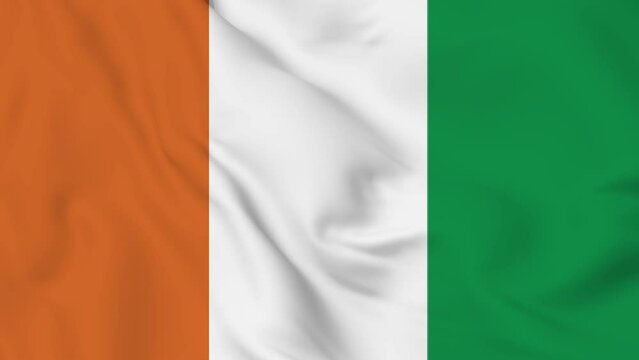 cote Devoir  flag seamless closeup waving animation. 