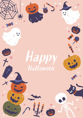 ハロウィン　カボチャとオバケの背景