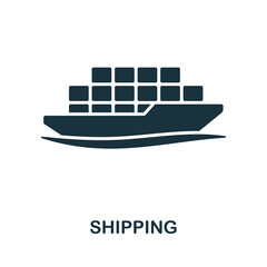 Shipping icon. Monochrome simple line Shipping icon for templates, web design and infographics