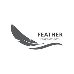 Feather Logo Vector Template Symbol Design