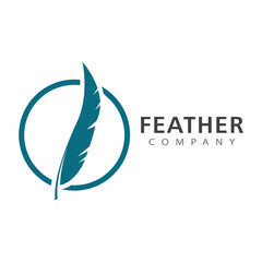 Feather Logo Vector Template Symbol Design