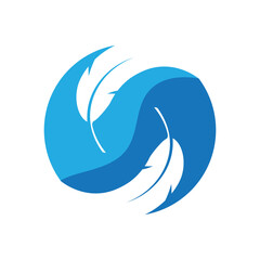 Fototapeta na wymiar Feather Logo Vector Template Symbol Design