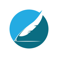 Feather Logo Vector Template Symbol Design