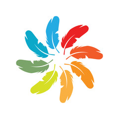 Feather Logo Vector Template Symbol Design