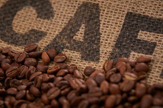 coffee beans on the vintage background