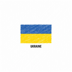 Ukraine grunge flag vector template flat illustration