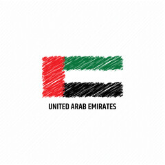 United Arab Emirates grunge flag vector template flat illustration