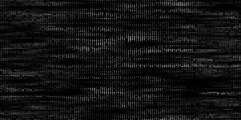 Abstract background with white dots. Grid of dots on black background. The flow of scientific data in cyberspace. Big data visualization. Vector illustration.