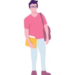 Man student vector icon isolated on white