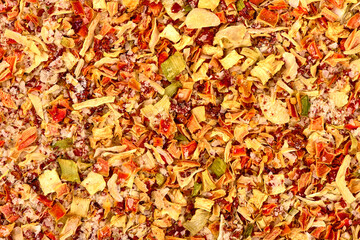 Seasonings for bolognese sauce, spicy condiments background. High resolution image.