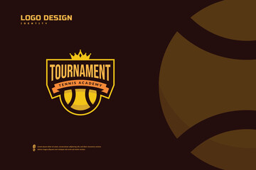 Tennis club logo design, Tournament badge template. Sport team identity, E-Sport logo vector illustrations