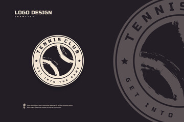 Tennis club logo design, Tournament badge template. Sport team identity, E-Sport logo vector illustrations
