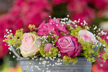Loving bouquet of pink roses