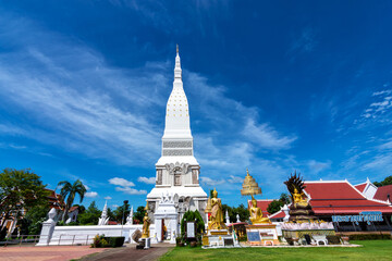 Fototapeta premium Tha Uthen Pagoda of Phra That Tha Uthen temple in Tha Uthen District, Nakhon Phanom, Thailand.