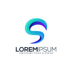 Obraz premium Letter S logo gradient colorful modern
