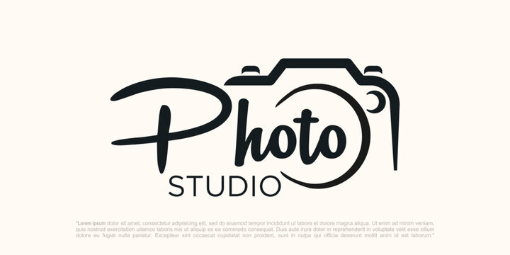 creative studio photography logo design vector template