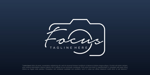 focus photo studio logo design vector template