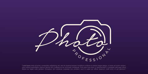 photo studio logo design vector template