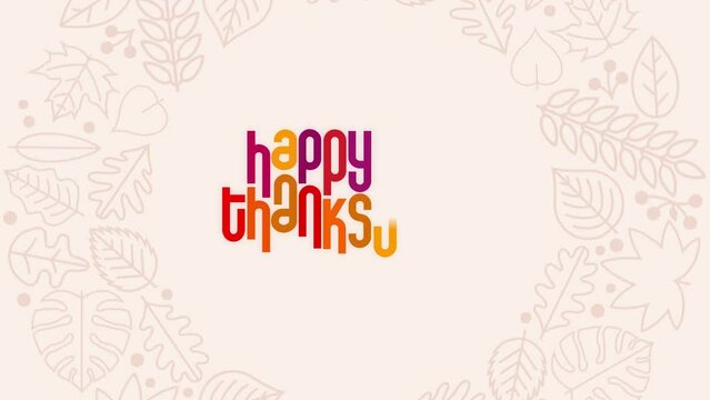 Happy Thanksgiving Colorful Text Animation.