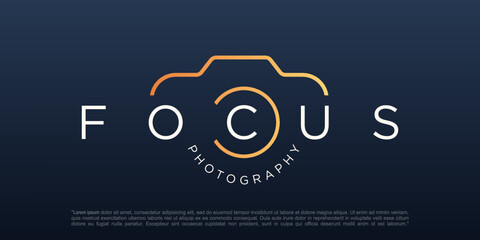 Minimalist logo design photography, lenses, focus and optics.
