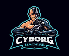 Cyborg mascot logo design