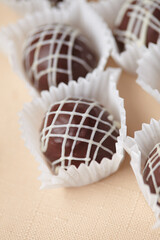 chocolate sweets on the table