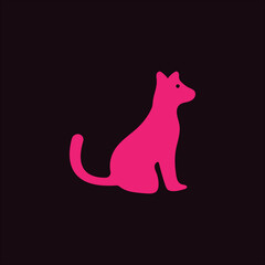 Dog animal vector logo design 