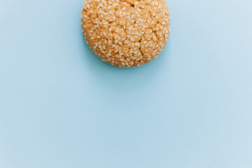 oatmeal cookies on a blue background