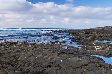Area of the Timanfaya natural park in the municipality of El Golfo, in Lanzarote