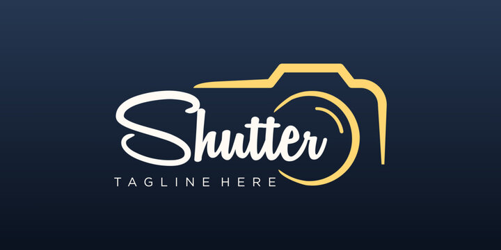 shutter camera photography logo design vector template