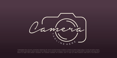 camera photography logo icon vector template