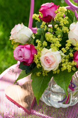 Romantic bouquet with pink roses