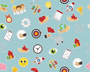 Vector flat seamless texture pattern Core values