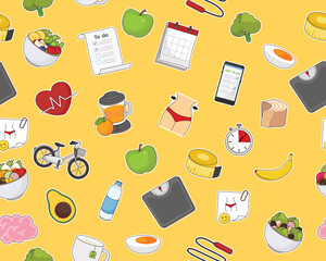 Vector flat seamless texture pattern Diet