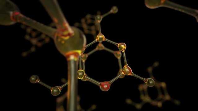Science or medical background with molecule and atoms